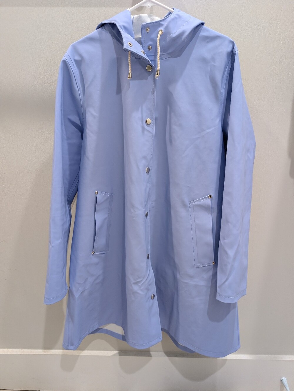 Stutterheim Mosebacke Light Blue Hooded Trench Coat